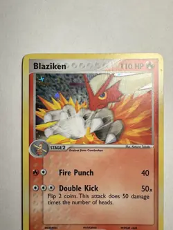 Pokemon TCG - Blaziken (1/17) Pop Series 1 - Holo Rare - MP/HP *WRITING ON BACK* - Image 5