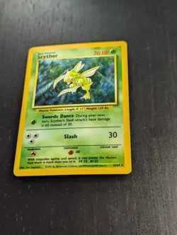 Vintage Pokemon 1999 WOTC 🪽 Scyther Jungle Holo R 10/64 🏵 No Set Symbol ERROR - Image 2