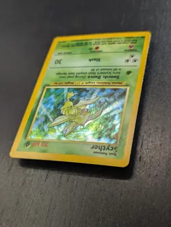 Vintage Pokemon 1999 WOTC 🪽 Scyther Jungle Holo R 10/64 🏵 No Set Symbol ERROR - Image 4