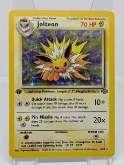 Pokemon Card Jolteon 4/64 1st Edition Holo Jungle - Heavily Played - Image 1