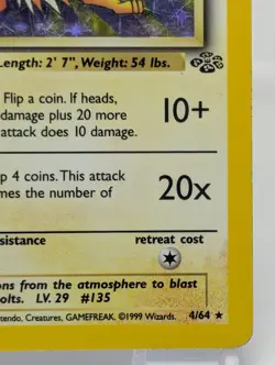 Pokemon Card Jolteon 4/64 1st Edition Holo Jungle - Heavily Played - Image 5