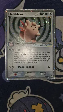 Pokemon TCG Card Clefable ex 106/112 Firered & Leafgreen Holo MP Played - Image 1