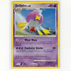 Pokemon TCG Drifblim 24/130 Diamond and Pearl Regular Rare Card EN-MP 2007 - Image 1