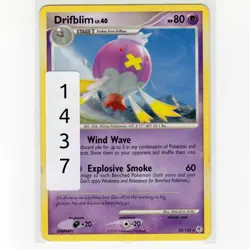 Pokemon TCG Drifblim 24/130 Diamond and Pearl Regular Rare Card EN-MP 2007 - Image 3