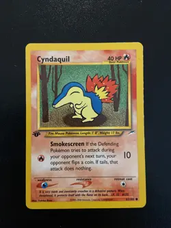 WOTC Pokemon Card Cyndaquil 61/105 1st Edition Neo Destiny LP - Image 1