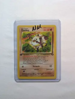 💎NM 1st First Edition Mankey #55/64 Jungle Set Pokemon Card 1999 WOTC TCG PSA - Image 1