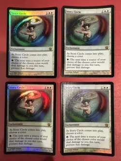 Story Circle X4 FOIL Mtg 8th Edition Core Played - Image 1