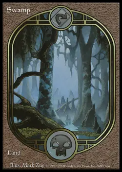 MTG Magic the Gathering Swamp (86/94) Unglued LP - Image 1