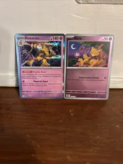 Pokemon TCG Alakazam Mega Evolution: 056/132 Reverse Holo+ Abra 054/132 - Image 1