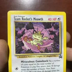 1999 Pokemon Wizards Black Star Promos Team Rocket's Meowth #18 Vintage c431 - Image 2