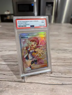PSA 9 MINT Sun & Moon Lost Thunder 214 Full Art Trainer Whitney 2018 Pokemon - Image 1