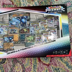 Pokemon TCG SV Prismatic Evolutions Lucario EX & Tyranitar EX Premium Collection - Image 3
