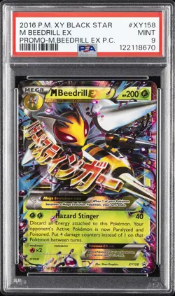 2016 POKEMON XY BLACK STAR PROMO MEGA BEEDRILL EX PREM COLL M BEEDRILL EX PSA 9 - Image 1