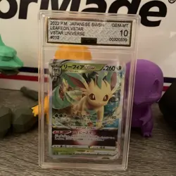 Gem Mint 10 Leafeon VSTAR 012/172 Japanese Pokemon VSTAR Universe NOT PSA - Image 1