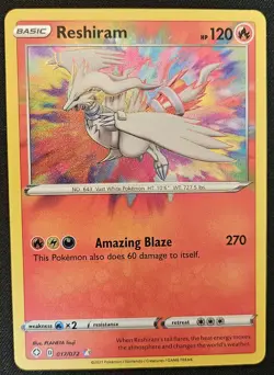 Reshiram 017/072 Shining Fates Amazing Rare Holo Pokemon TradingCardGame 2021 NM - Image 1