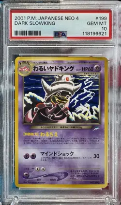 2001 Pokemon Japanese Neo 4 Dark Slowking #199 PSA 10 - Image 1