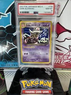 2001 Pokemon Japanese Neo 4 Dark Slowking #199 PSA 10 - Image 5