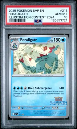 2025 POKEMON SVP EN-SV BLACK STAR PROMO #213 FERALIGATR PSA 10 - Image 1