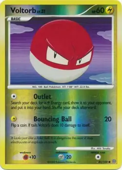 Pokemon - Voltorb - 81/100 - Common - Reverse Holo - Stormfront - NM - Image 1