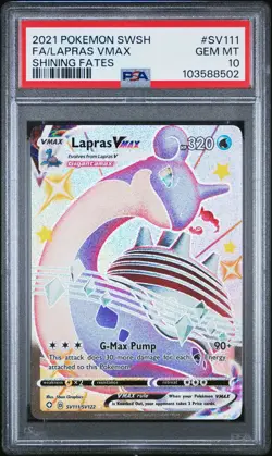 2021 POKEMON SWORD & SHIELD SHINING FATES #SV111 FULL ART/LAPRAS VMAX PSA 10 - Image 1
