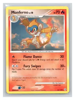 Pokemon TCG Monferno 56/130 Diamond and Pearl Normal LP - Image 1