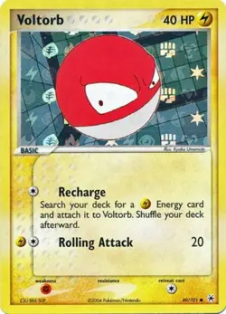 Pokemon - Voltorb - 80/101 - Common - Reverse Holo - EX Hidden Legends - NM - Image 1