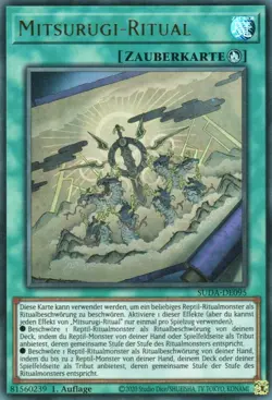 yugioh Mitsurugi-Ritual SUDA-DE095 Ultra Rare 1Auflage Deutsch - Image 1