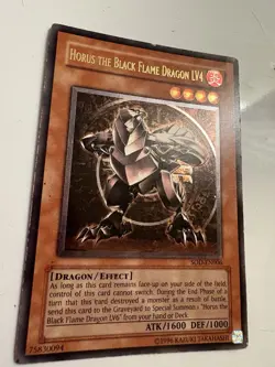Yugioh Horus The Black Flame Dragon LV4 SOD-EN006 Ultimate Rare MP - Image 1
