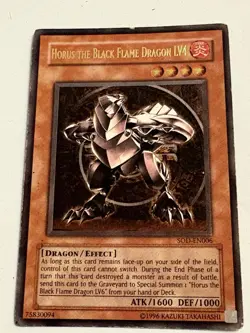 Yugioh Horus The Black Flame Dragon LV4 SOD-EN006 Ultimate Rare MP - Image 2