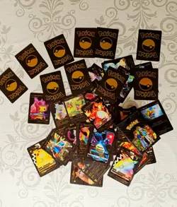 55PCS Pokemon Card Foil BLACK PACK 55 CARDS TCG GX Vmax GX Card Charizard Rare - Image 1