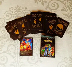 55PCS Pokemon Card Foil BLACK PACK 55 CARDS TCG GX Vmax GX Card Charizard Rare - Image 3