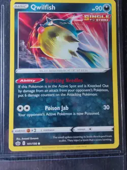 2021 Pokemon TCG Chilling Reign - Qwilfish 101/198 - Common English Card NM/LP - Image 1