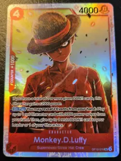 Monkey.D.Luffy OP12-015 Foil Super Rare Legacy Of The Master One Piece Card Game - Image 1