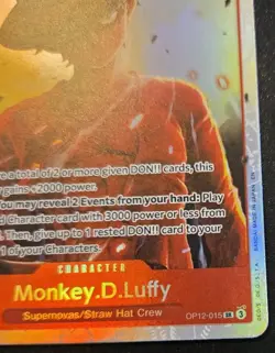 Monkey.D.Luffy OP12-015 Foil Super Rare Legacy Of The Master One Piece Card Game - Image 5