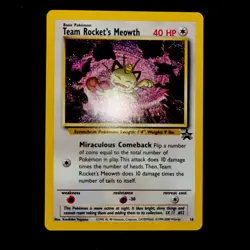 Team Rocket's Meowth 18/53 Black Star Wotc Promo Pokemon Card TCG English - Image 1