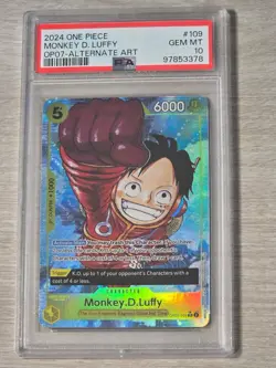 Monkey D Luffy Op07 Alternative Art PSA10 GM English One Piece Card - Image 1
