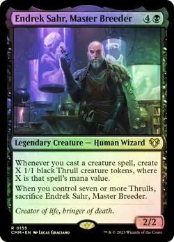 MTG FOIL Endrek Sahr, Master Breeder - Commander Masters #155 - Image 1
