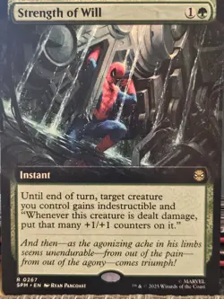Strength of Will x2 Foil and standard MTG Spiderman- NM- Rare - Image 1