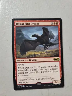 1x Demanding Dragon - 2019 Core Set - Magic the Gathering NM Free Shipping - Image 1