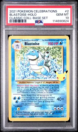 2021 POKEMON CELEBRATIONS CLASSIC COLL #2 BLASTOISE-HOLO PSA 10 - Image 1