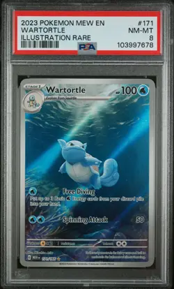 2023 POKEMON MEW EN-151 ILLUSTRATION RARE #171 WARTORTLE PSA 8 - Image 1