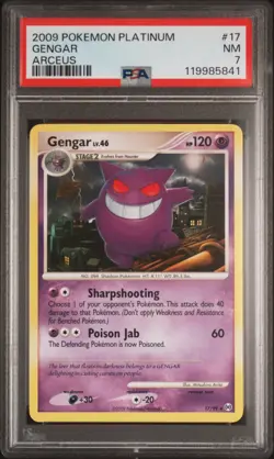 2009 POKEMON PLATINUM ARCEUS GENGAR #17 PSA 7 NM #119985841 - Image 1