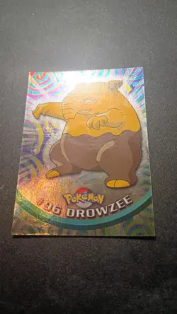 Pokemon Topps Drowzee #96 Series 2 Blue Logo Silver Foil HOLO - Image 1