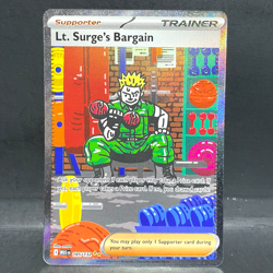 2025 POKEMON MEGA EVOLUTION LT. SURGE'S BARGAIN 185/132 SIR - Image 1