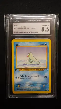 Pokemon - Seel 81/105, 1st Edition Neo Destiny, CGC 8.5 NM/Mint+ - Image 1