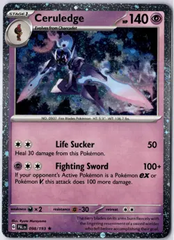 Ceruledge 098/193 Near Mint Cosmos Holo Pokemon TCG Paldea Evolved SWIRL 098/193 - Image 1