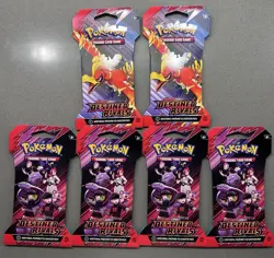 Pokemon Destined Rivals Sleeved Booster Pack LOT of 6 Sealed Packs - Image 1