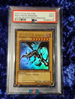 PSA 9 - LOB-070 - Red-Eyes B. Dragon - 2002 - Yu-Gi-Oh! Mint Condition - - Image 1