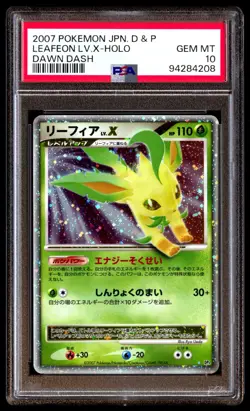 PSA 10 Gem Mint Leafeon LV.X Dawn Dash Holo 2007 Japanese Graded Card - Image 1