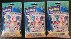 3 Pokemon Packs Each Include - 1 ULTRA Rare & 4 Random Foil Cards + 3 Mini Packs - Image 1